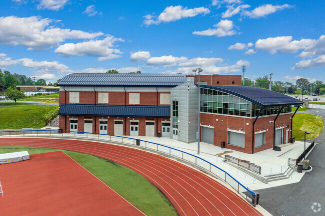 Athletic center on the track at Randolph Middle School.