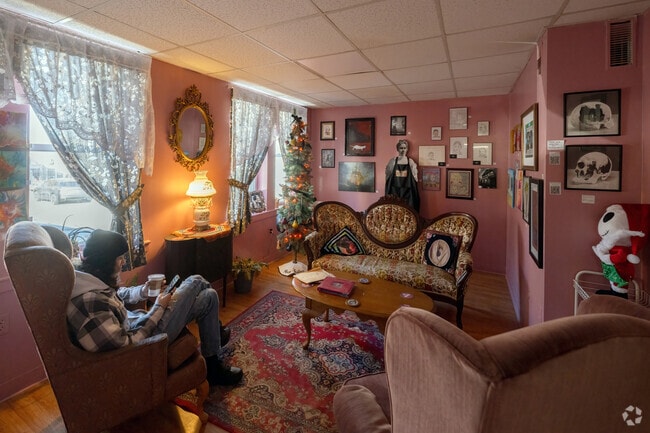 A parlor at Miss Lizzie's Coffee reflects the lifestyle of the 1890s in Corky Row.