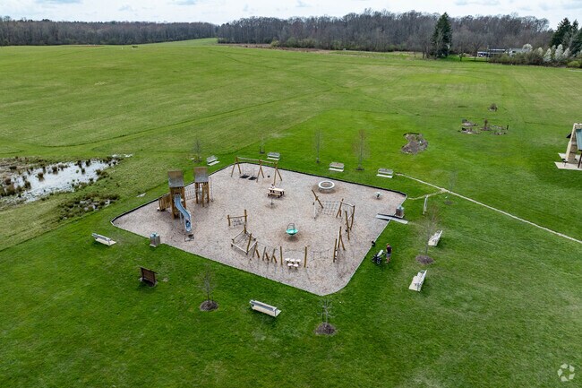 Kids in South Russell play at the South Russell Village playground.