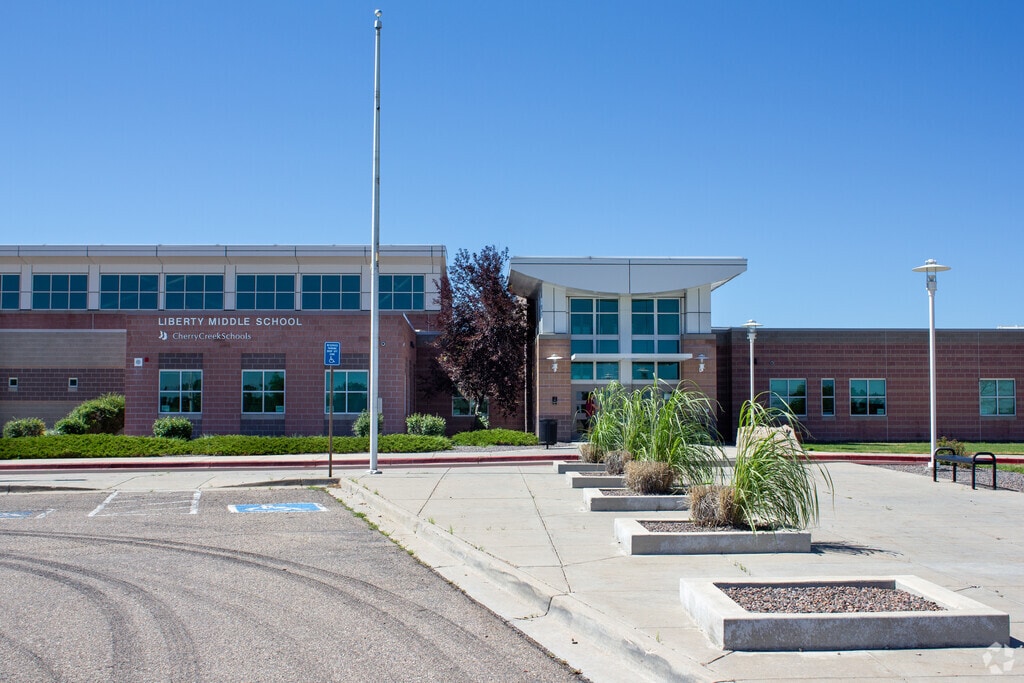 Liberty Middle School building in Outer Aurora.