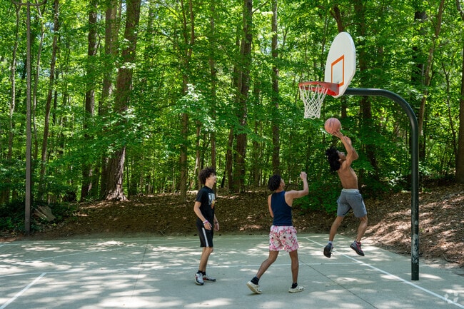 Robert Godbold Park has 2 full court basketball courts in the North Wooods neighborhood.