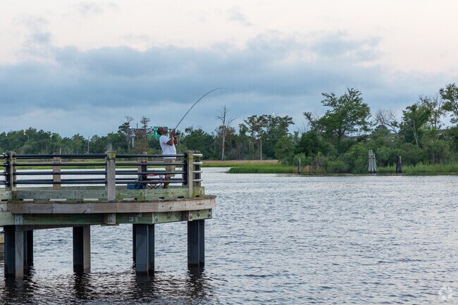 Fishing off the piers in the Cape Fear River is a popular activity in Upper Downtown.