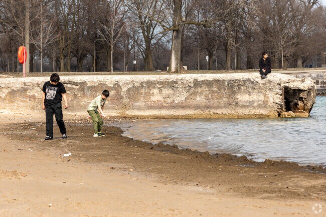 Kids can play in Lake Michigan in East Side at Calumet beach.