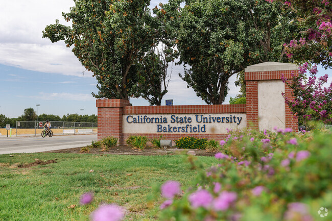 A resident enjoys a morning bike ride in the CSU Bakersfield neighborhood.