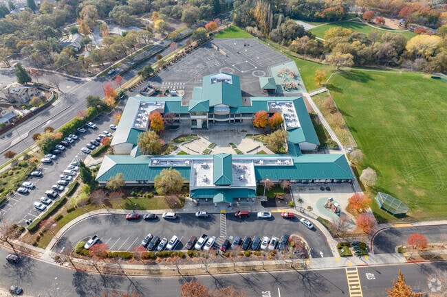 Rolling Hills Elementary School offers a sprawling campus when viewed from above.