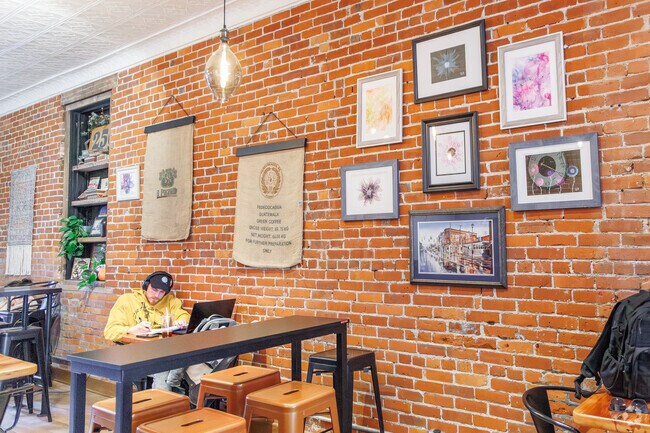 Sole City Coffee in Johnson City provides a  cozy interior with an inviting, neighborly atmosphere.