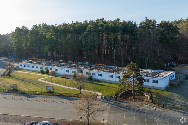 Aerial view of Old Sturbridge Academy Charter Public School.