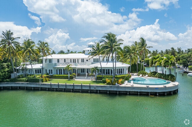 Two-story homes in Key Biscayne frequently showcase Mediterranean or Spanish architecture.