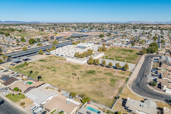 Pueblo Elementary School is located in a mostly residential area.