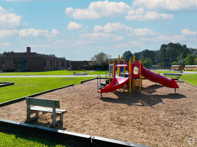 There are multiple playgrounds at Washington-Henry Elementary School.