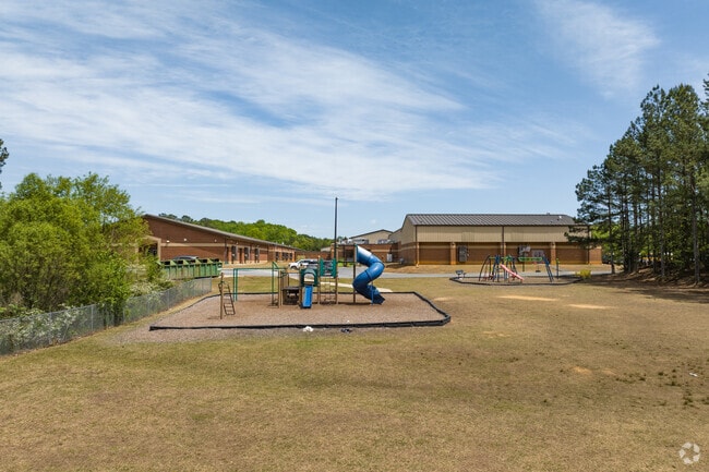 Kingston Elementary School features well kept playgrounds for students to enjoy.