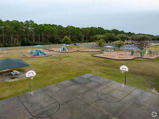 Local students enjoy the basketball quarts at Osceola Elementary School.