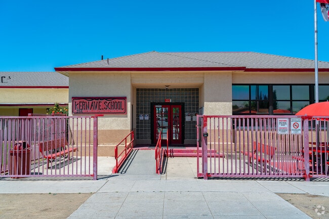The entrance to the school can be found at the South end of Campus.