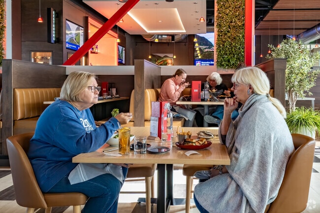 Destination Grill near Herrold is a sleek lunch and dinner spot.