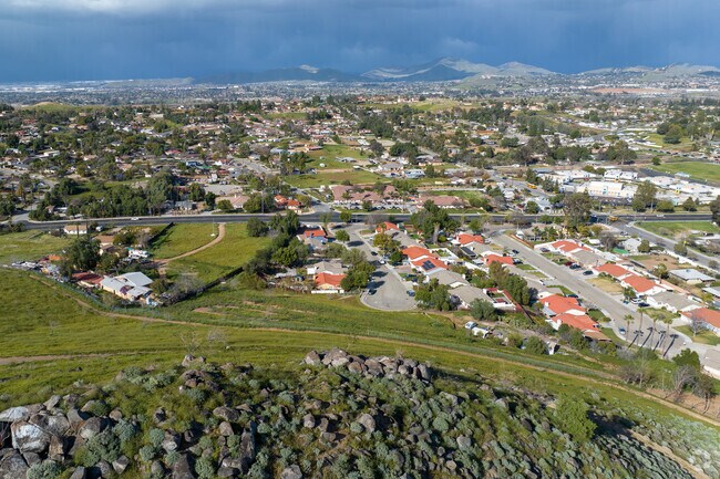 Some homes in La Sierra Acres are located in the hills.