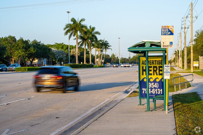 Easy access to Bus stops all along Pines Boulevard in Pembroke Lakes South.