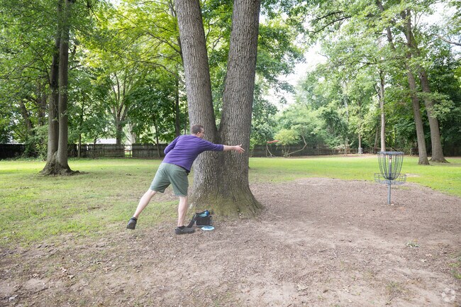 Lambertville's Parmelee Park Disc Golfers enjoy the park's expansive range.