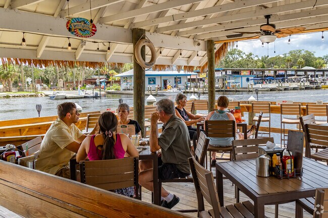 Relax under the lazy fans and enjoy lunch at Crumps near Cypress Village at Sugarmill Woods.