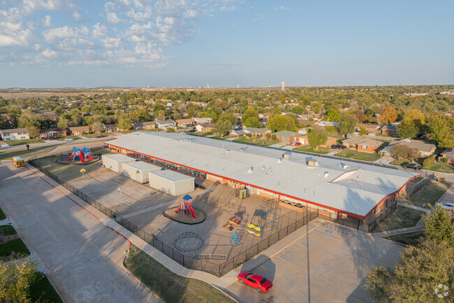 Low level aerial view of Ridgecrest Elementary School