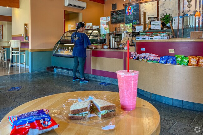 Eon Coffee has lunch items that wont leave you too stuffed to return to work.