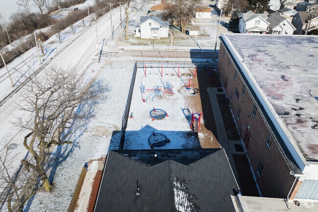 L Hollingworth School playground awaits students.