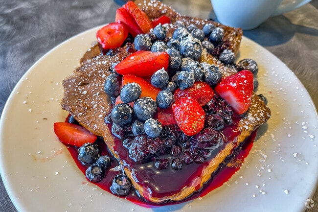 Peach Valley Cafe's famous 'Very Berry Stuffed French Toast' in Port Orange.