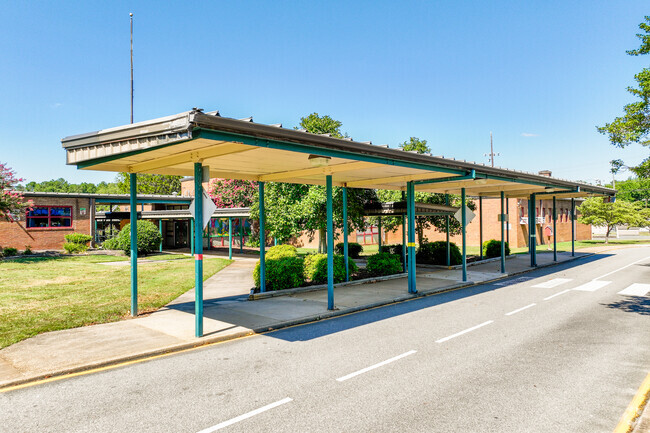The entrance of Johnson Elementary School.