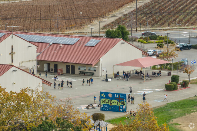 Our Savior Lutheran School is located across the street from Concanon Vinyards.