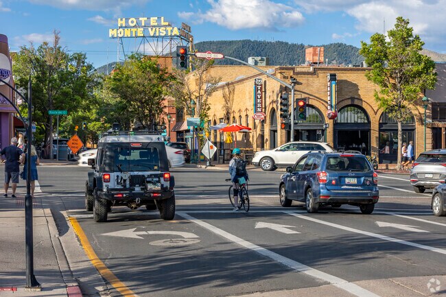Downtown Flagstaff buzzes with energy and adventure just steps from Kachina Village.