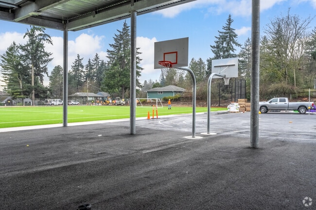 James Baldwin Elementary School features basketball courts.