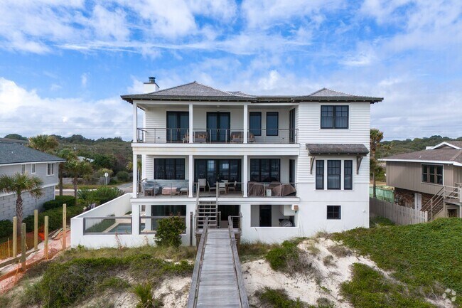 A recently built beachfront mansion as seen on Amelia Island.
