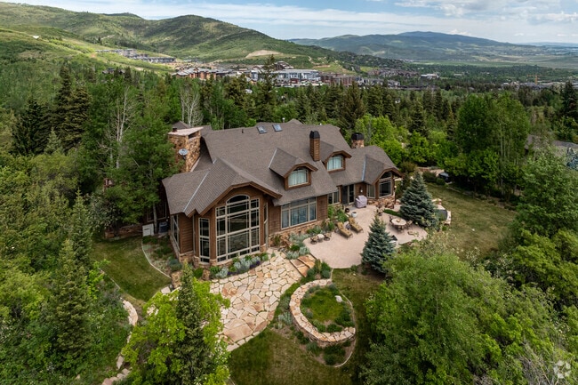 Million dollar homes grace the mountainside at the Colony at White Pine Canyon.