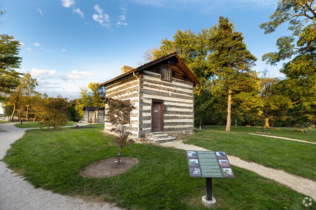 Kropp Log Cabin is one of three historical cabins at Drace Park.
