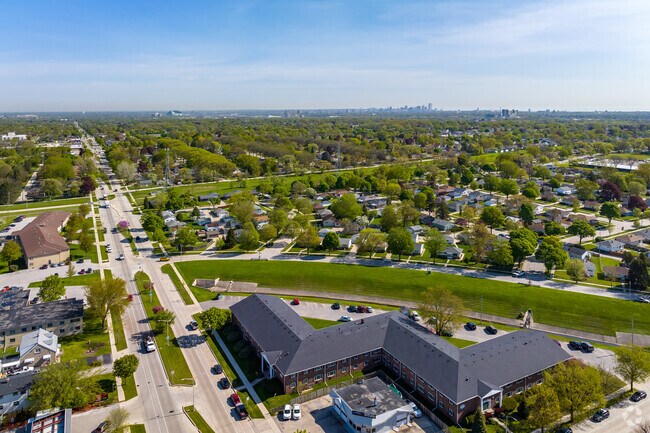 An aerial view of the Honey Creek Manor neighborhood.
