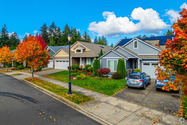 Beautiful homes line the streets of The Seasons neighborhood.