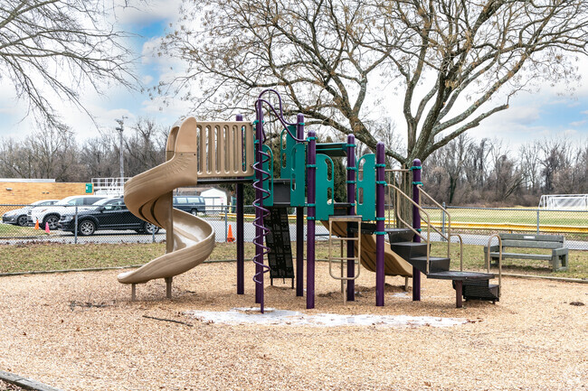 Hoover Elementary School has a few playgrounds for their students.