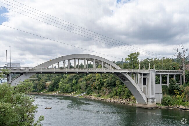 Downtown Oregon city has wonderful bridges near the Caufield neighborhood.
