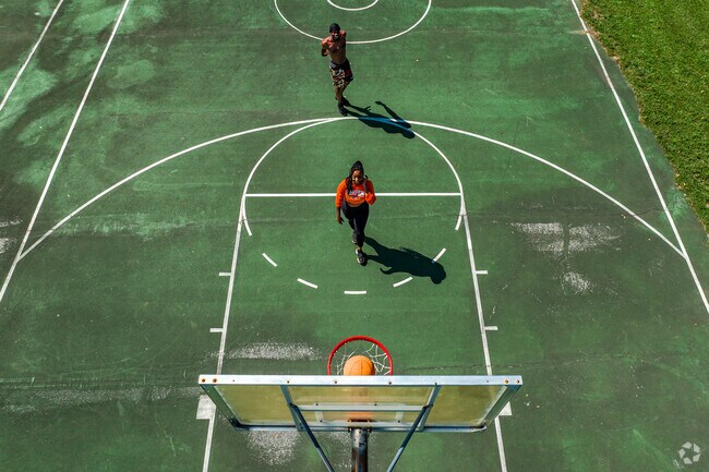 Upper Onondaga Park in Brighton is a popular spot for basketball games.