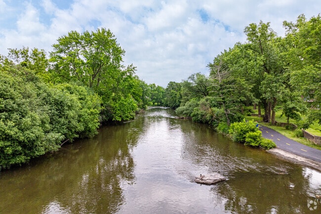 East Highland is near the West Branch of the DuPage River.