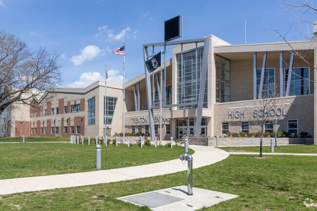 Alternate view of front of Trenton Central High School in Trenton, New Jersey.
