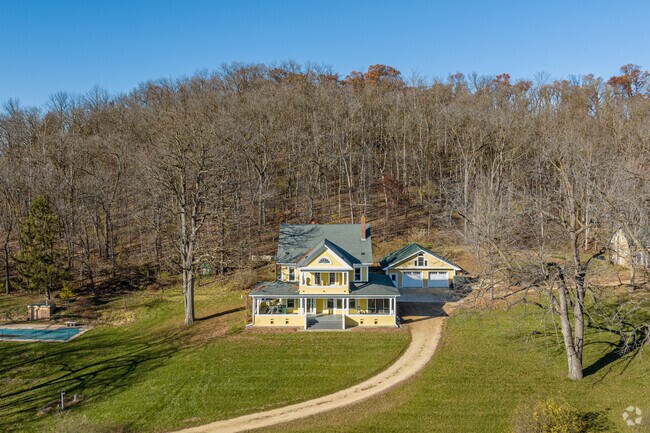 Large homes set in the hills of Kinnickinnic stand out from the landscape.