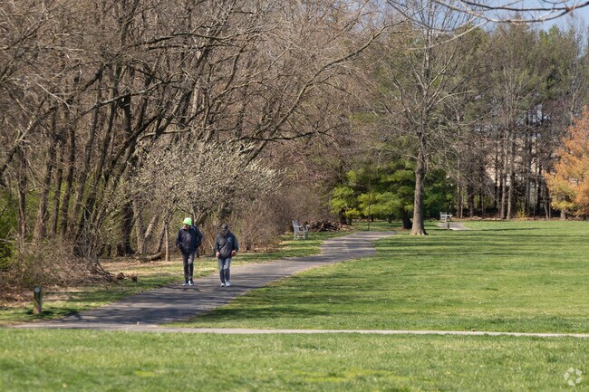 Olivette's Stacy Park offers a haven of nature trails, playgrounds, & a historic landmark.