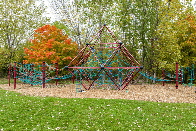 Creative play structures are available on the Minnesota Waldorf School playground.