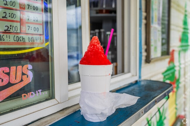 Cool off with your favorite flavored snowball at Cajun Freeze in Bayou Blue.