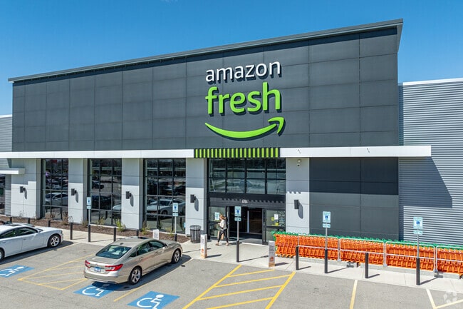 Residents can stock up on fresh groceries at the local Amazon Fresh.