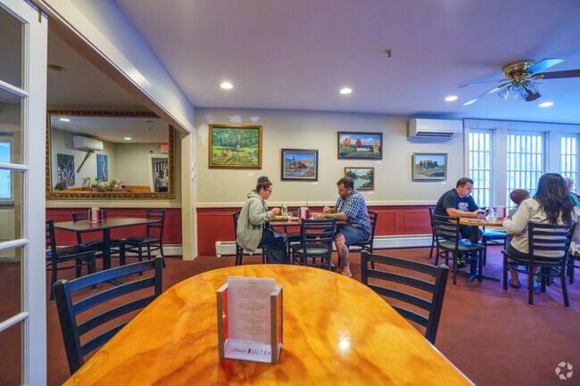 Grab a table or sit in a booth at the Onions Restaurant near Northfield.