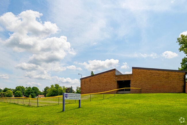 Jackson Christian Elementary School sits perched on a hill in the heart of its neighborhood.