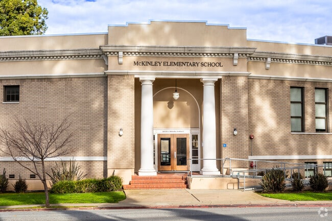 McKinley Elementary has entrances on different streets.