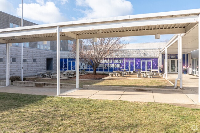 Fort Zumwalt West Middle School has an outdoor courtyard for lunches.
