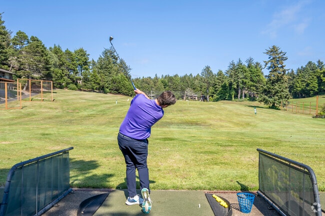 A lot of locals practice their golf swing in Salishan Golf Links.